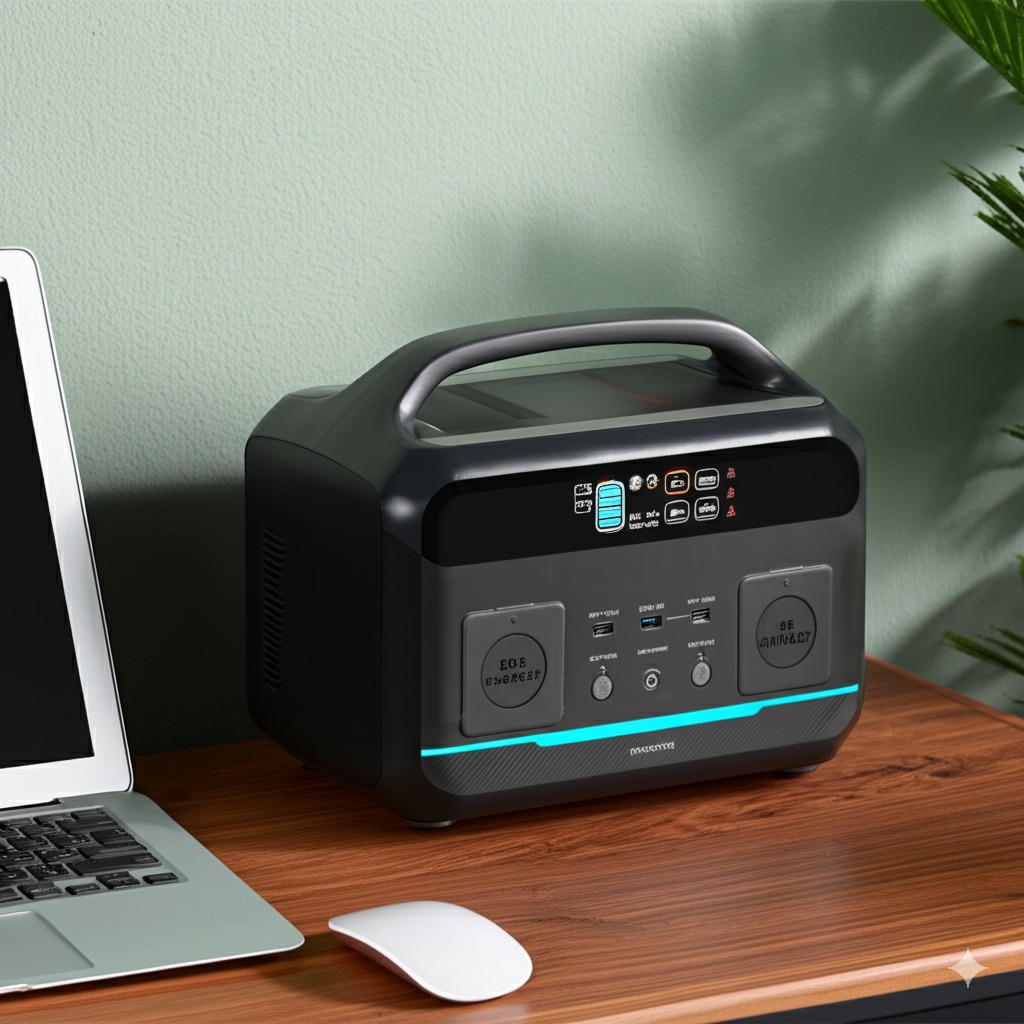 Trạm sạc Mentech MT600 600W, 2 cổng C 100w & 60w, cổng điện 220V title=