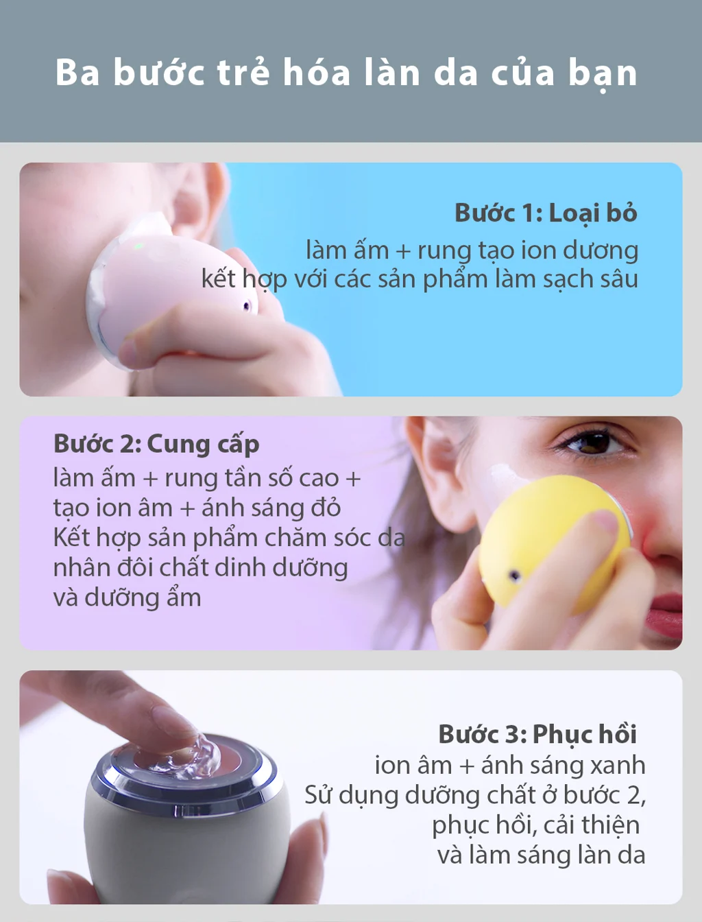 Máy làm sạch, chăm sóc, dưỡng da chuyên sâu  inFace CF-03D