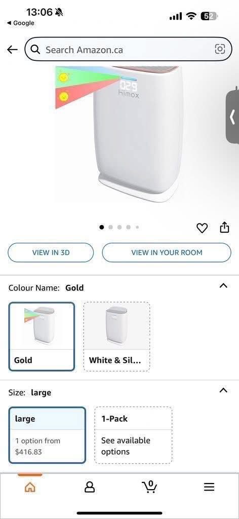 Máy Lọc Không Khí HIMOX H04 (Amazon Mỹ) lõi HEPA